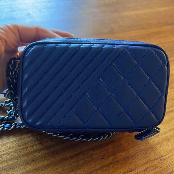 Authentic Chanel Coco Boy Camera Bag Mini Blue - Picture 4 of 10
